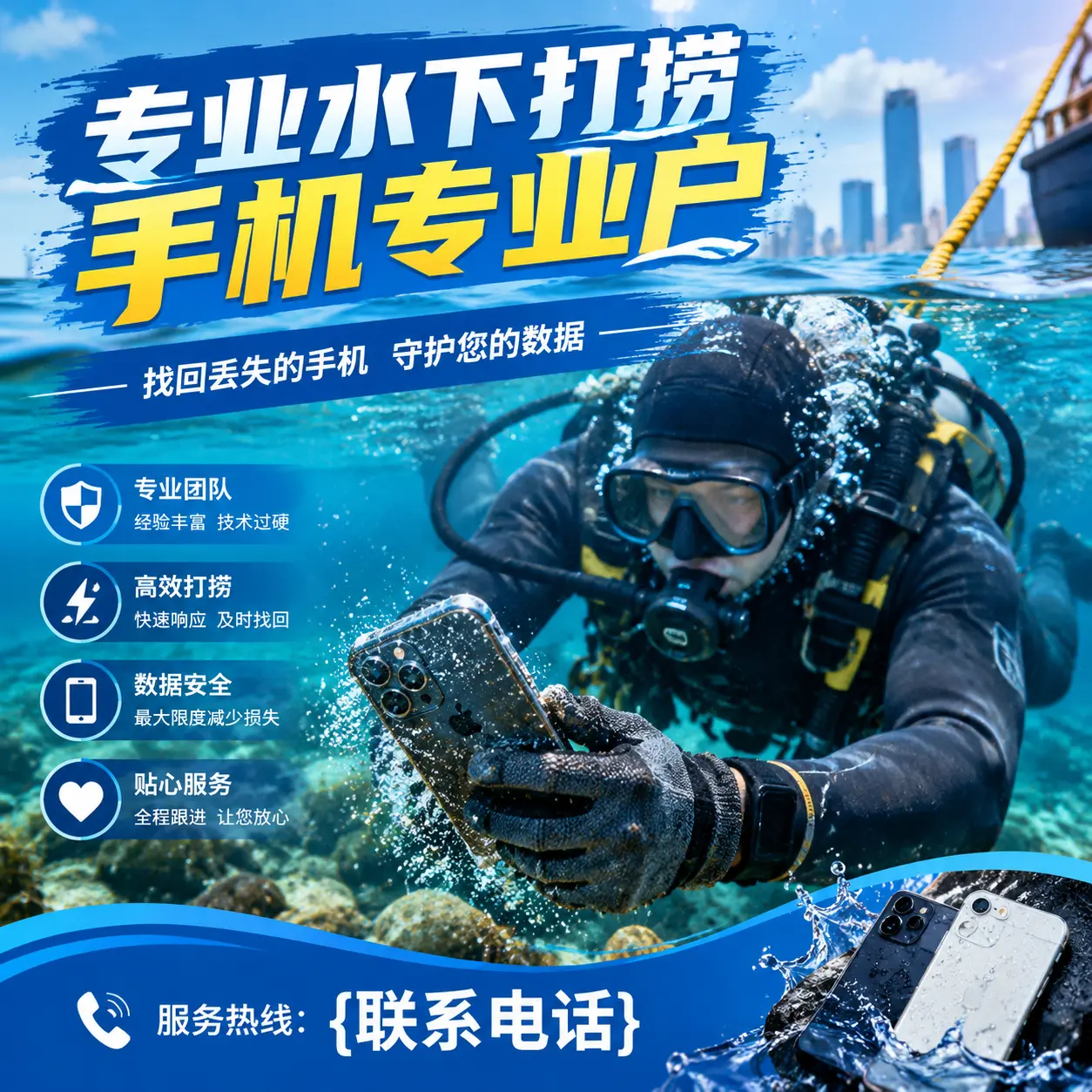 海北专业水下打捞手机专业户