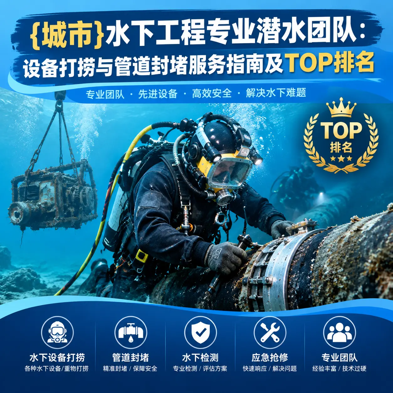 海北水下工程专业潜水团队:设备打捞与管道封堵服务指南及TOP排名